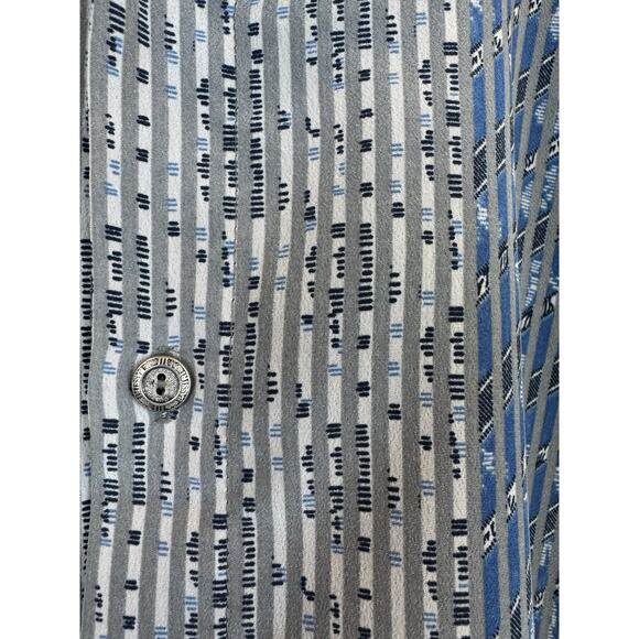 Bassiri Limited‎ Collection Shirt Mens 2XL XXL Blue Abstract Casual Geometric - Picture 7 of 7